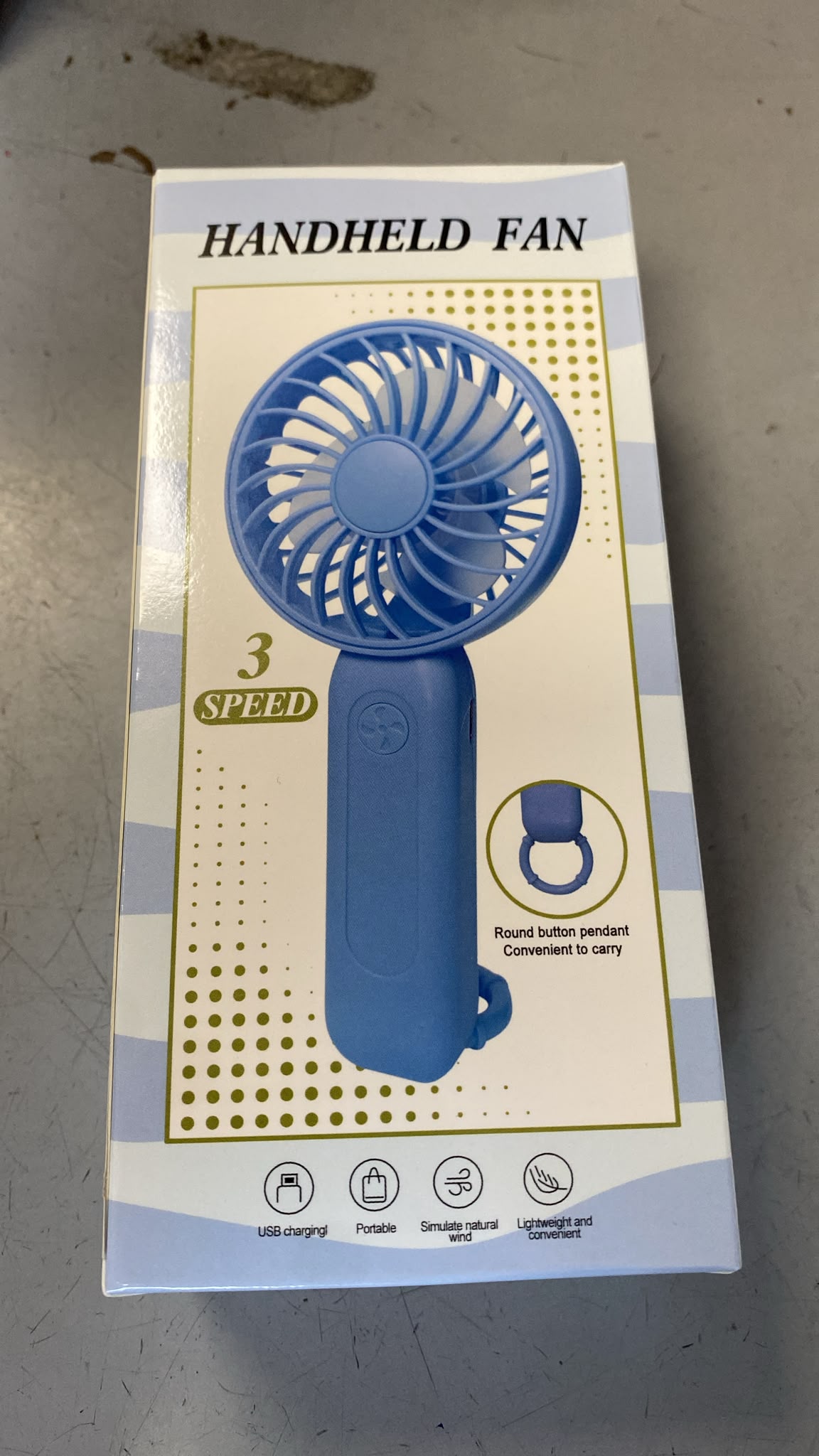 Hand Fan 3Speed USB-Charging 5V 0.5-1A SG-9061 8x16x5cm 100g