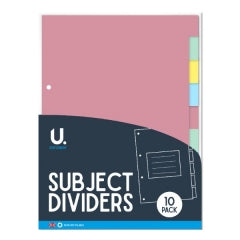 Subject Dividers, 10pk 30x22 x0.2cm 100g SKU P2090