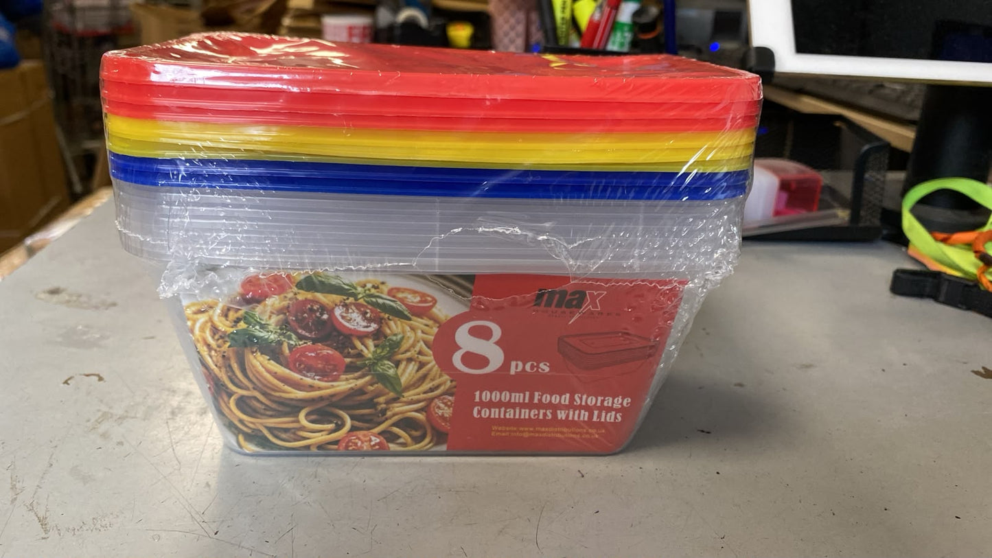 1000ml Food Storage Containers With Lids 8pcs MX7039
