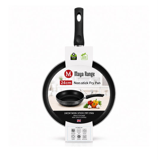 Maya Range Non-Stick Induction Frying Pan – Black 24 cm, 2 mm SKU MR1259