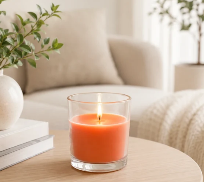 Bloome Glass Jar Candle for Home Fragrance Energising Tropical Escape 10 Hour Burn 95g Orange Wax SKU MW-5056683934878-PP