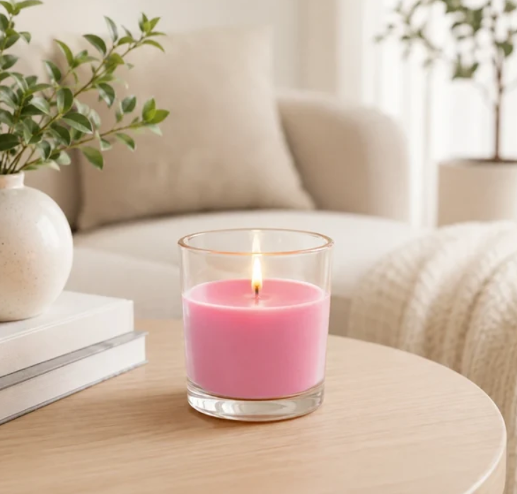 Bloome Glass Jar Candle for Inviting Home Fragrance Tranquil Floral Bloom 95g Up to 10 Hours Burn Time Pink SKU MW-5056683934908-PP