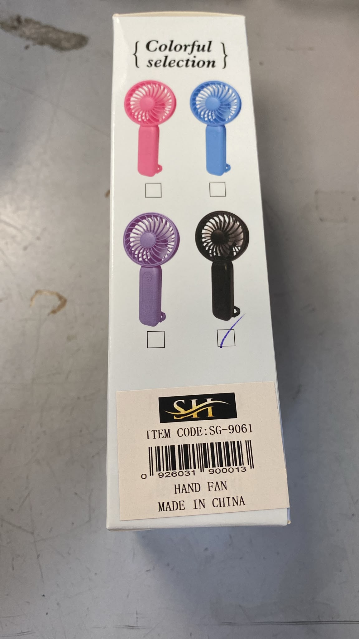 Hand Fan 3Speed USB-Charging 5V 0.5-1A SG-9061 8x16x5cm 100g