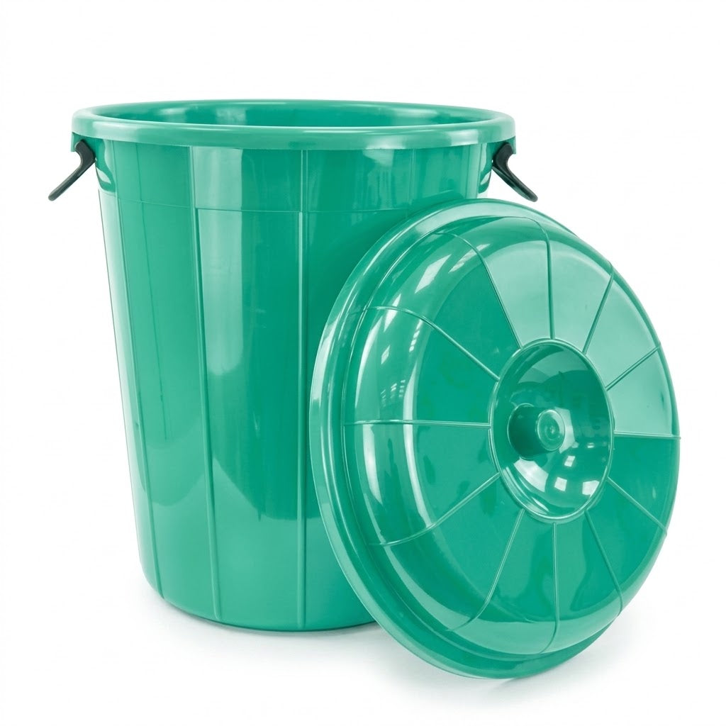 100L Plastic Eco Storage Drum Bin Bucket with Dual Side Handles, Assorted Colours – SKU Eco10000