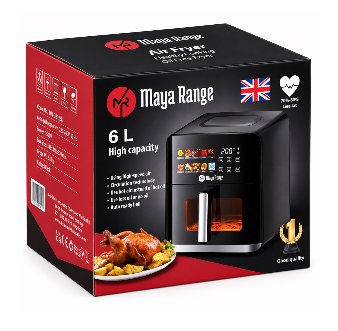Air Fryer 6L 1500W SKU MRGB1258