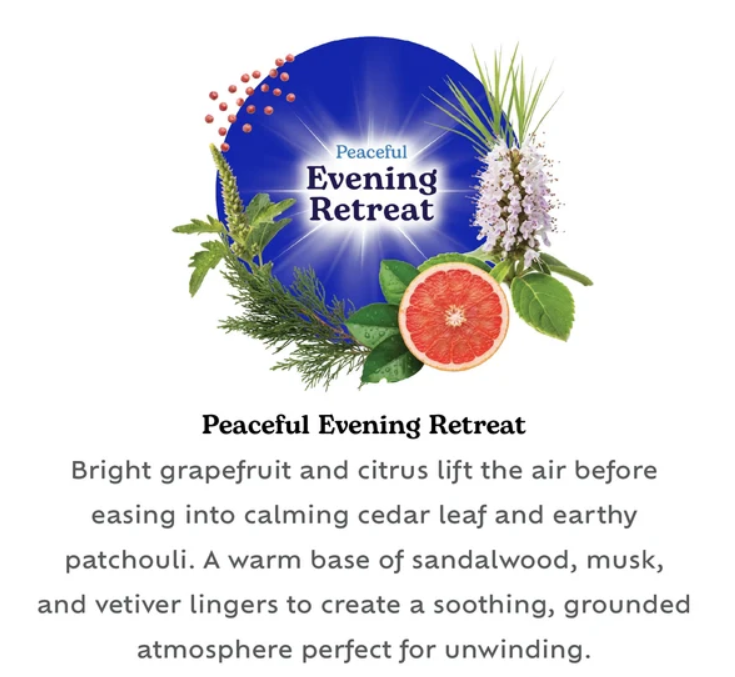 Scented Oil Plug-in Air Freshener for Continuous Home Fragrance Peaceful Evening Retreat 20ml Refill Adjustable 28 Days 1.2kg SKU MW-5056683934922-PP