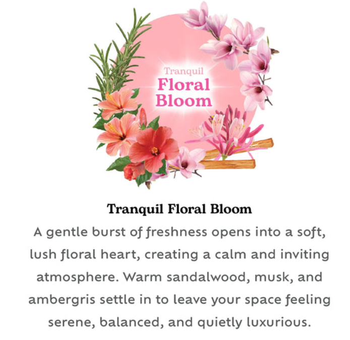 Bloome Glass Jar Candle for Inviting Home Fragrance Tranquil Floral Bloom 95g Up to 10 Hours Burn Time Pink SKU MW-5056683934908-PP