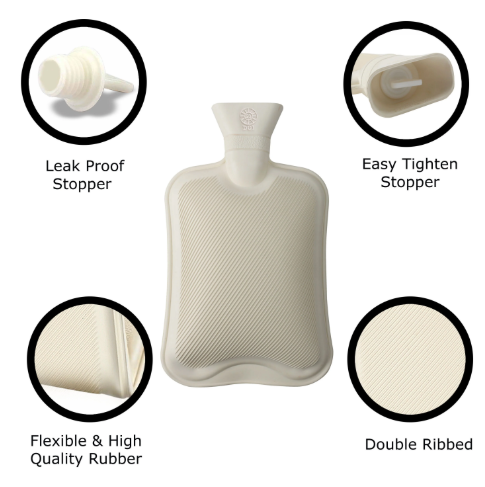 2 Litre Hot Water Bottle with Slipper Sherpa Cover SKU 3681
