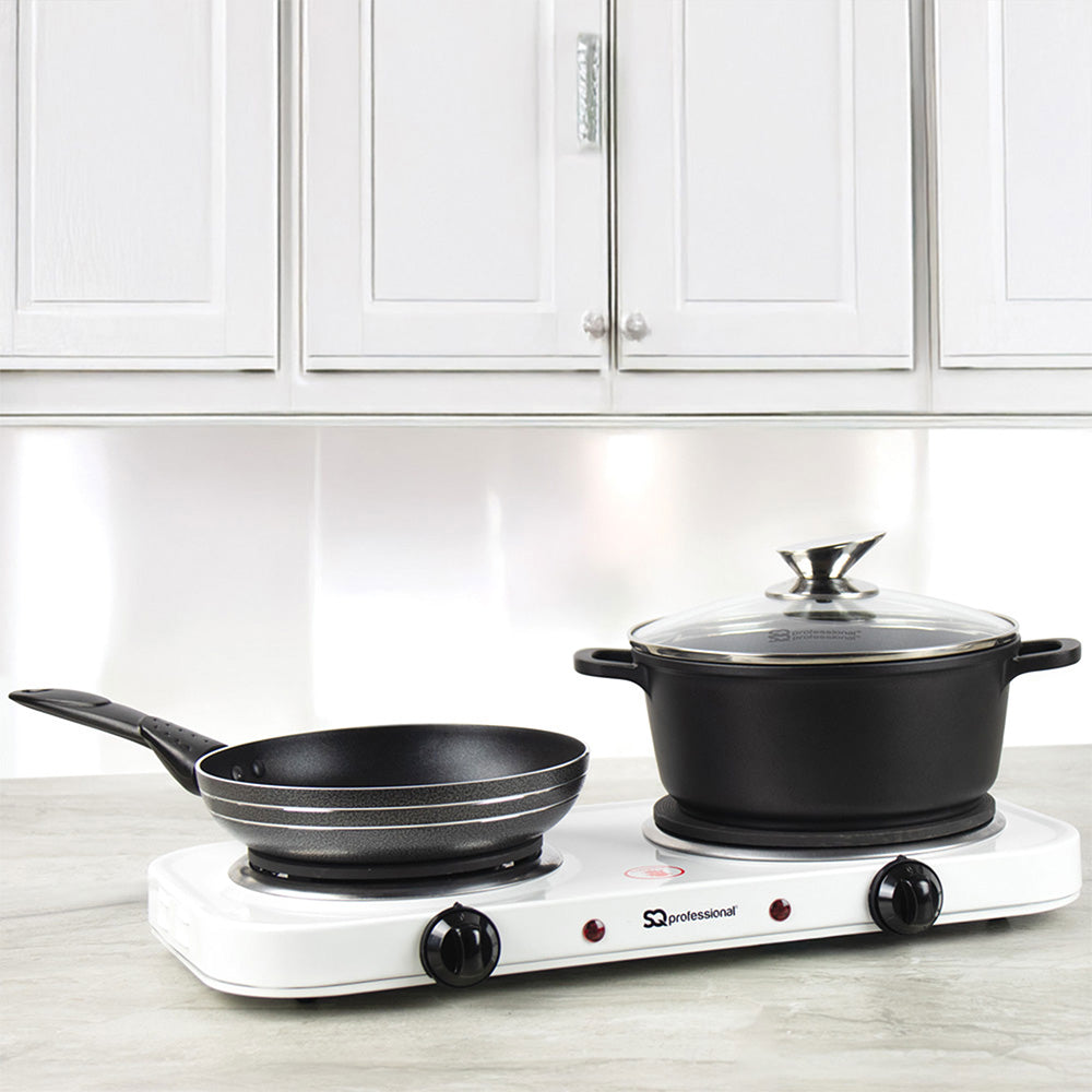 SQ Professional Blitz Electric Double Hot Plate Hob 2500W 4010 (Parcel Rate)