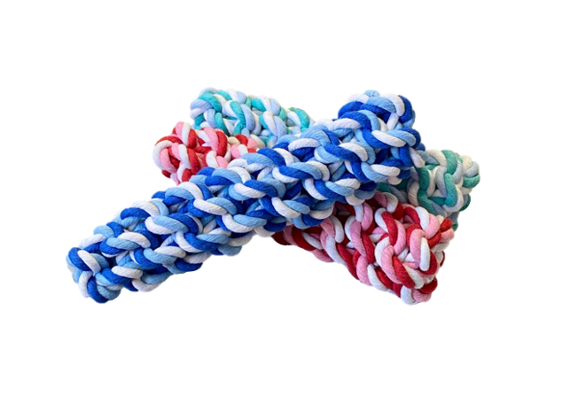 Pet Dog Toy Tough Twisted Chewable Knot Assorted Colours 4102 (Parcel Rate)