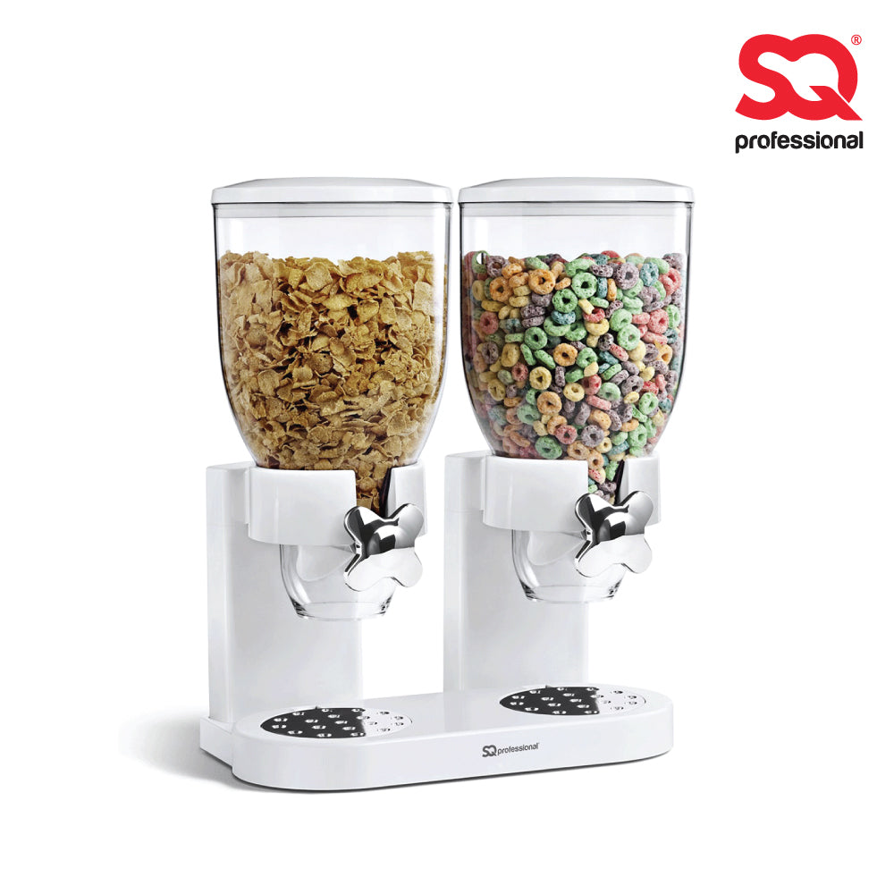 Cerial Container Hotel SQ Professional Plastic Double Hotel Cereal Dispenser 2 x 0.5L White 1 ...