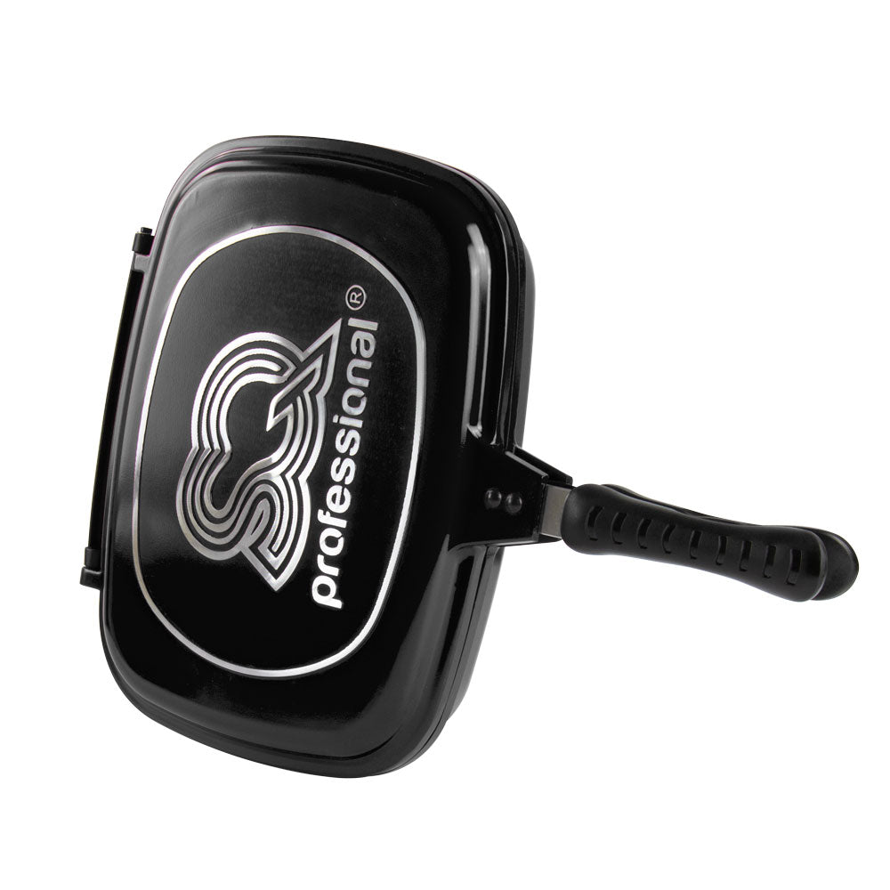 SQ Professional Nea Diecast Double Sided Magic Pan 32cm Nera Black 4482 (Parcel Rate)