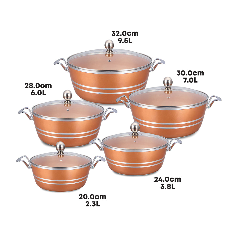 SQ Professional Seramiq Mianra Diecast Stockpot Set of 5 Axinite 4925 (Big Parcel Rate)
