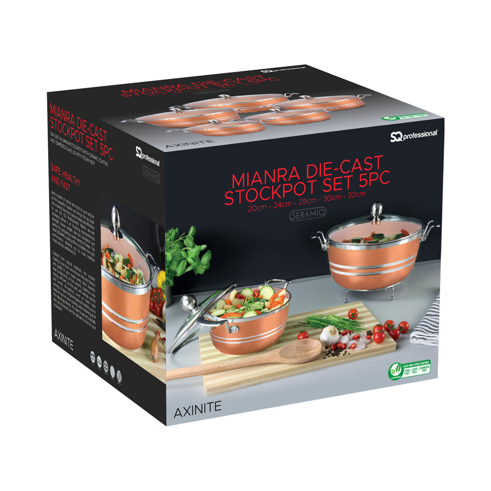 SQ Professional Seramiq Mianra Diecast Stockpot Set of 5 Axinite 4925 (Big Parcel Rate)