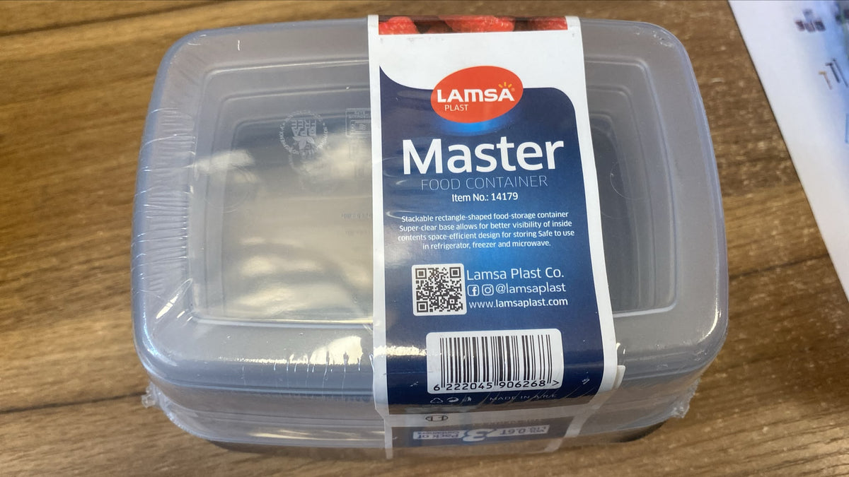 Plastic Food Container 99%Airtight 1.2L 3Pack 14x20x6.5cm(approx.) 275g(NW) SKU 14154