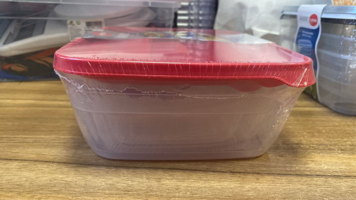 Lamsa Plast Master Plastic Food Containers for Kitchen Storage 3 Pack 99% Airtight Red 1.2L 1.8L 3.0L 375g SKU MW-6222045905735-PP