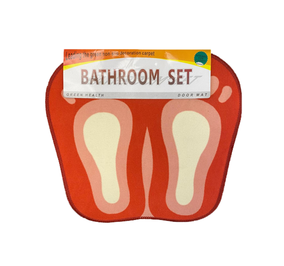Bathroom Bath / Door Mat with Feet Design 45 x 50cm Assorted Colours 5424 (Parcel Rate)