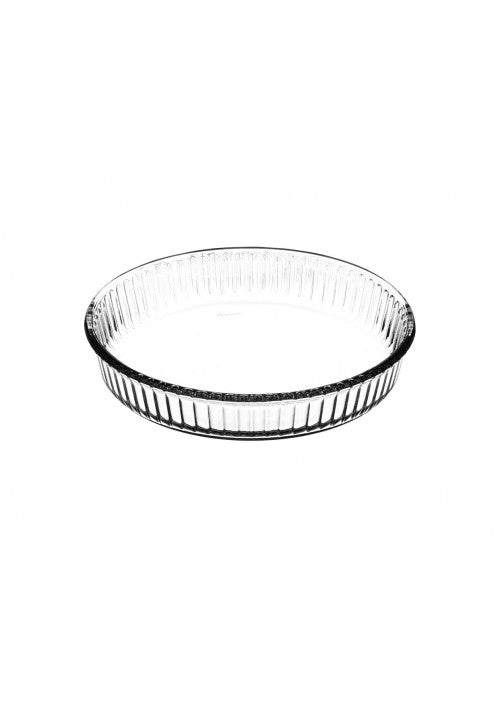 PB Borcam Round Fluted Glass Desserts Flan Cheesecake Tart Dish 1.72 Litres 59044 (Parcel Plus Rate)