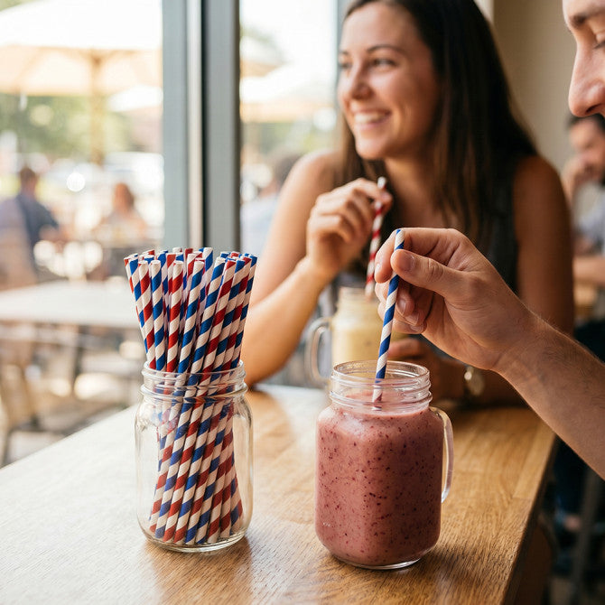 Biodegradable Smoothie Paper Straws 10MM x 190MM 40pack ST80142