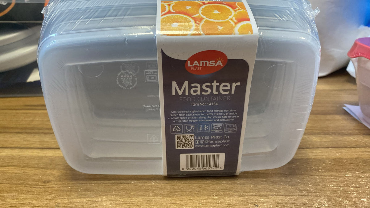 Plastic Food Container 99%Airtight 1.2L 3Pack 14x20x6.5cm(approx.) 275g(NW) SKU 14154