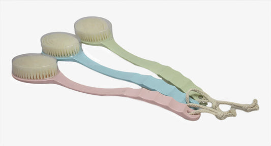Soft Bristle Exfoliating Back Scrubbing Bath Brush with Long Handle 35 cm Assorted Colours 6356 (Parcel Rate)
