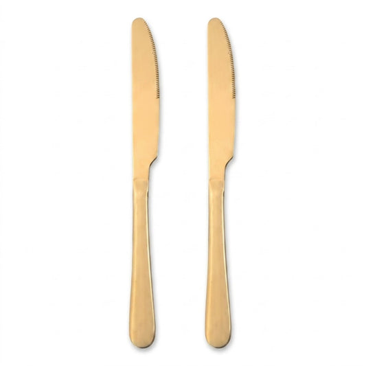 Gold Coloured Metal Butter Knife 22.5cm Pack of 2 7030