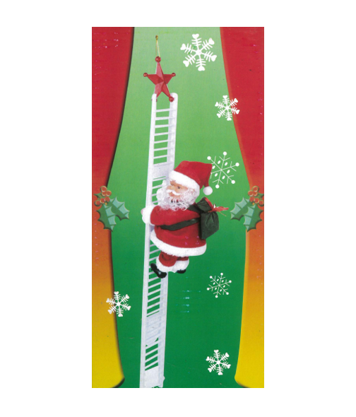 Climbing Santa Claus with Backpack on Ladder 72cm 8010 (Parcel Rate)