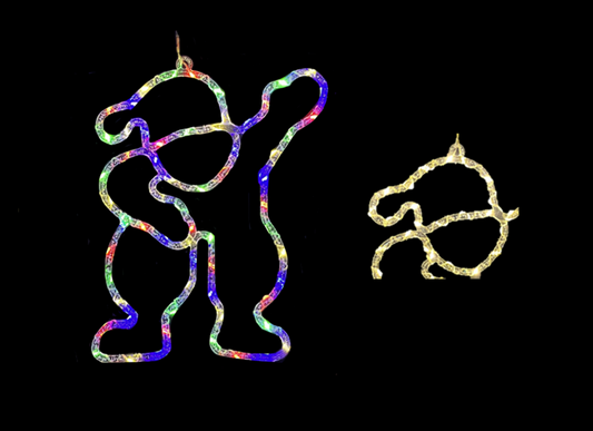 Christmas Hanging Plastic Light Up Indoor Window Decoration Santa Design 40cm Assorted Light Colours 8081 (Parcel Rate)