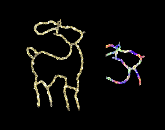 Christmas Hanging Plastic Light Up Indoor Window Decoration Reindeer Design 44cm Assorted Light Colours 8078 (Parcel Rate)