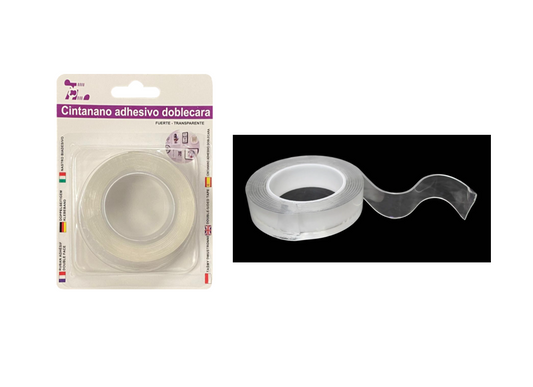 Clear Double Sided Ivy Nano Grip Tape Roll 1mm x 3mm x 2m 8111 (Parcel Rate)