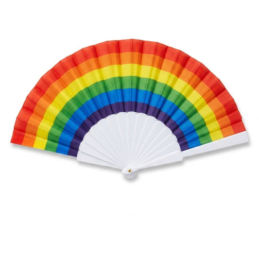 Rainbow Fan 7431 Folding Hand Fan – 24×3×42cm Open, 50g, Compact Portable Design