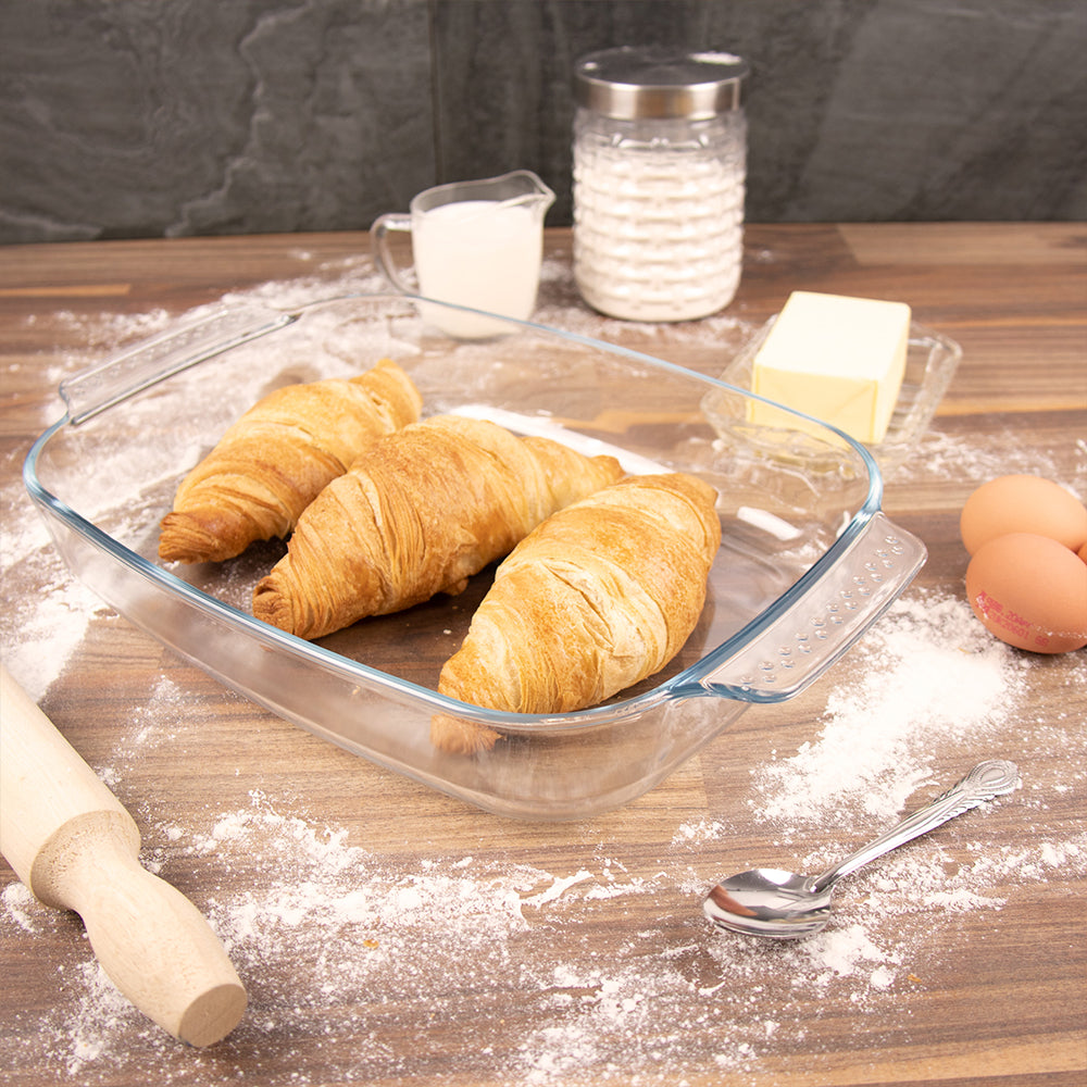 Durane Rectangular Tempered Glass Oven Roasting Tray 3L / 32 x 25 x 6.5cm 8040 (Parcel Plus Rate)
