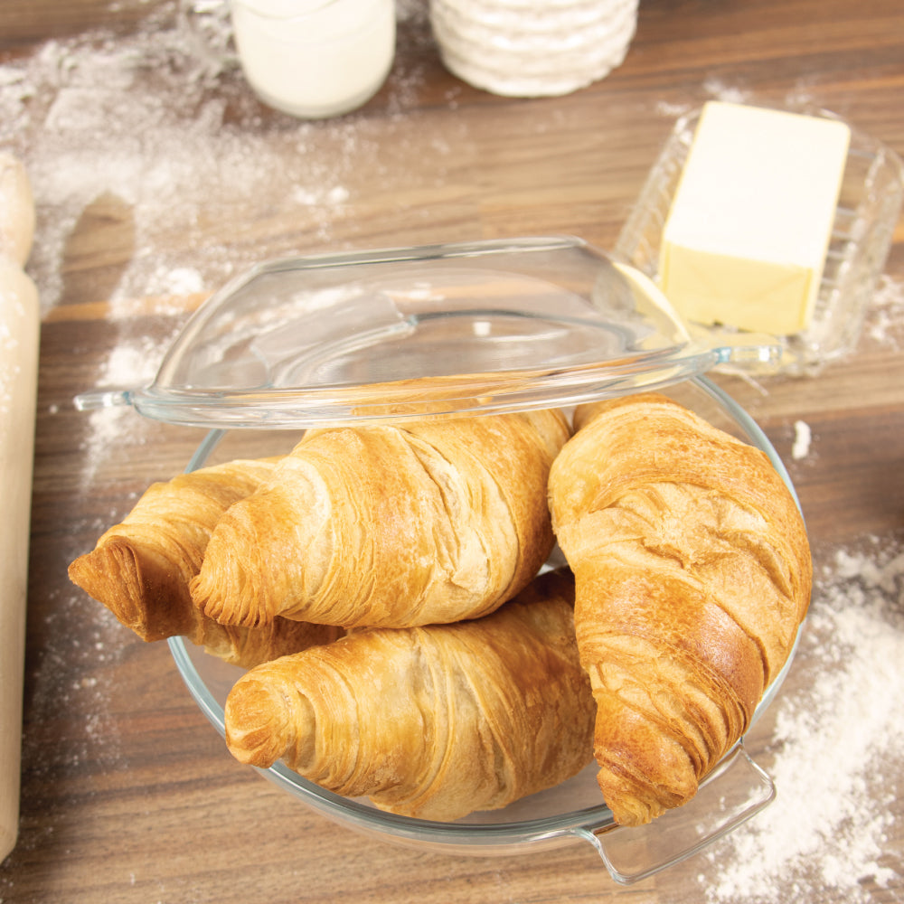 Durane Tempered Glass Dough Bowl with Lid and Handles 1.3L 8965 (Parcel Plus Rate)