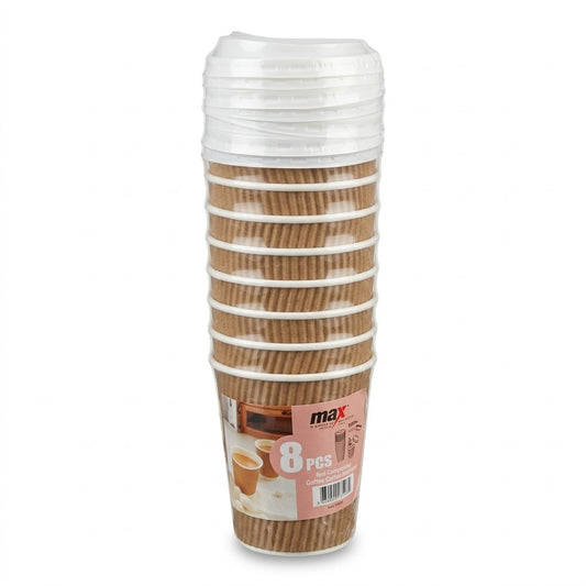 8 OZ Double Wall Paper Cups With Lids  SKU MX6091