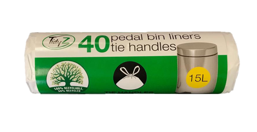 Pedal Bin Bag Liners with Tie Handles 15L 92 x 60 cm Roll of 40 B0065
