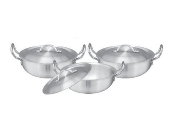 CUTE Metal Wire Handle Karahi Wok Pan Set of 3 Assorted Sizes 1 - 3 CUTEK3 (Big Parcel Rate)