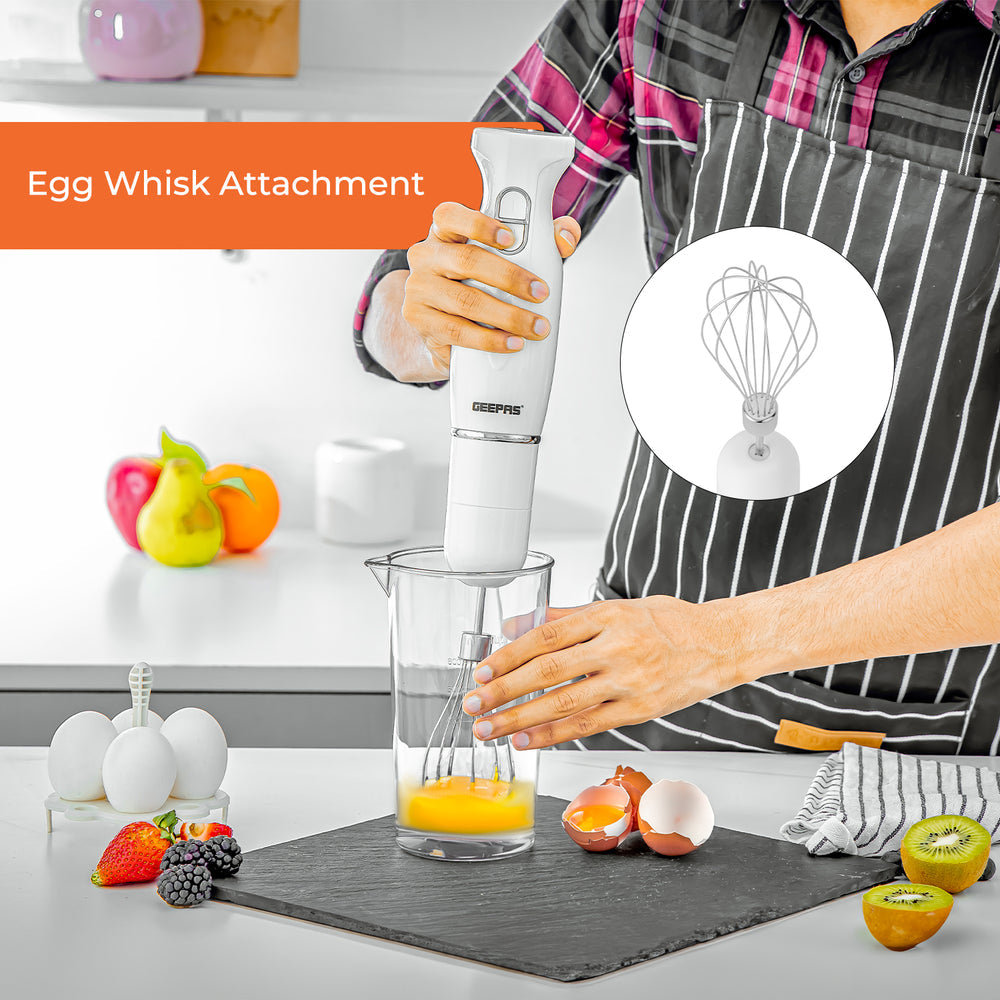 Electric Kitchen 4 in 1 Hand Blender Stick including Whisk 200W White GHB6144UKWT (Parcel Rate)