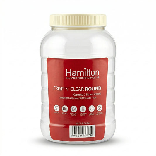 Round PET Jar 2000ml Transparent Storage Container SKU MX1730