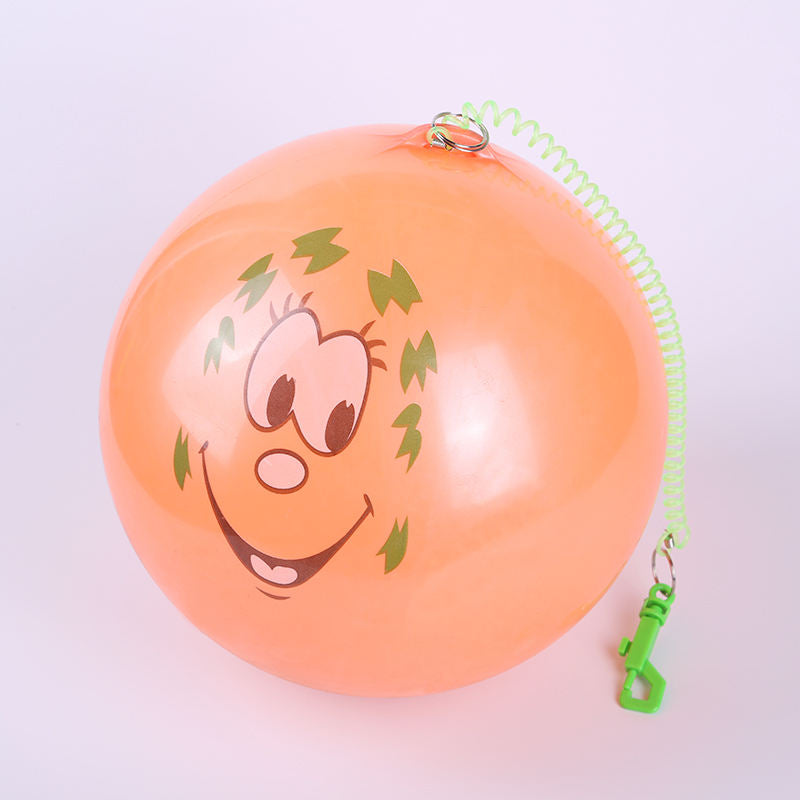 Springy String Printed Design Inflatable Ball with Springy String Kids Toy Outdoor As ...