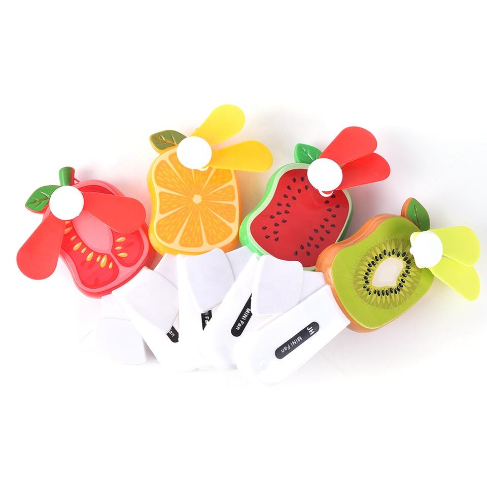 Mini Hand Pressure Fan Fruit Shape 13.5 cm Assorted Designs 7149