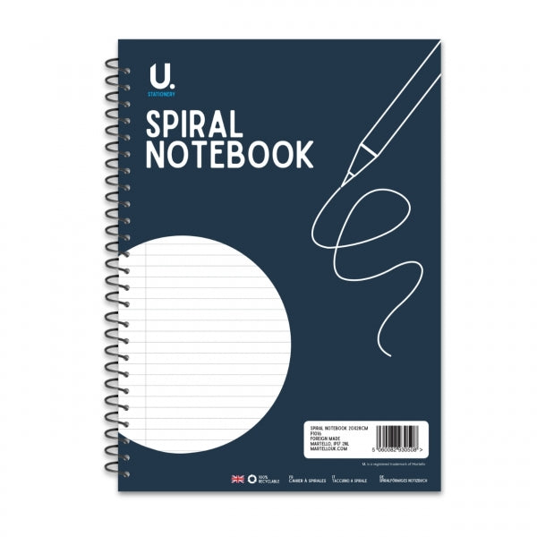 Spiral Writing Notebook Pad 28 x 20cm Assorted Colours P1016 (Large Letter Rate)