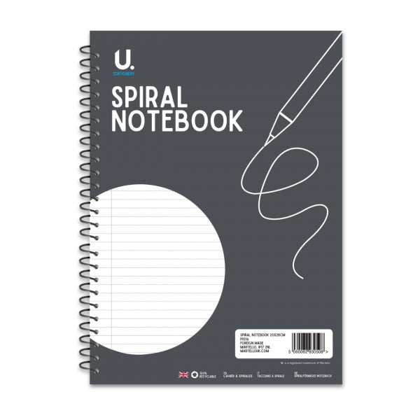 Spiral Writing Notebook Pad 28 x 20cm Assorted Colours P1016 (Large Letter Rate)