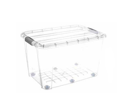 Clear Plastic Storage Box with 6 Wheels 100 Litre ST100 / 0433 (Big Parcel Rate)