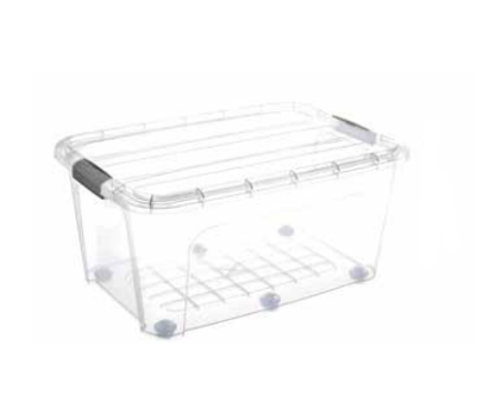 Clear Plastic Storage Box with 6 Wheels 75 Litre 0432 (Big Parcel Rate)