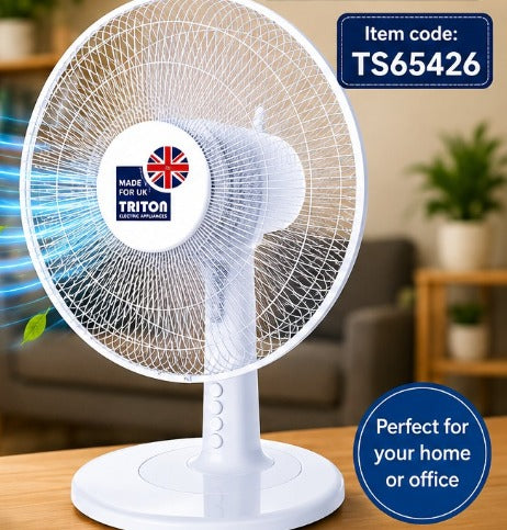 12 Inch Table Fan Desk Electrical Oscillating Portable 3 Speed Cooling by  TF12/TS65426