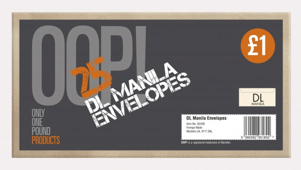 OOP! DL Manila Envelopes Pack of 25 A2438 (Large Letter Rate)