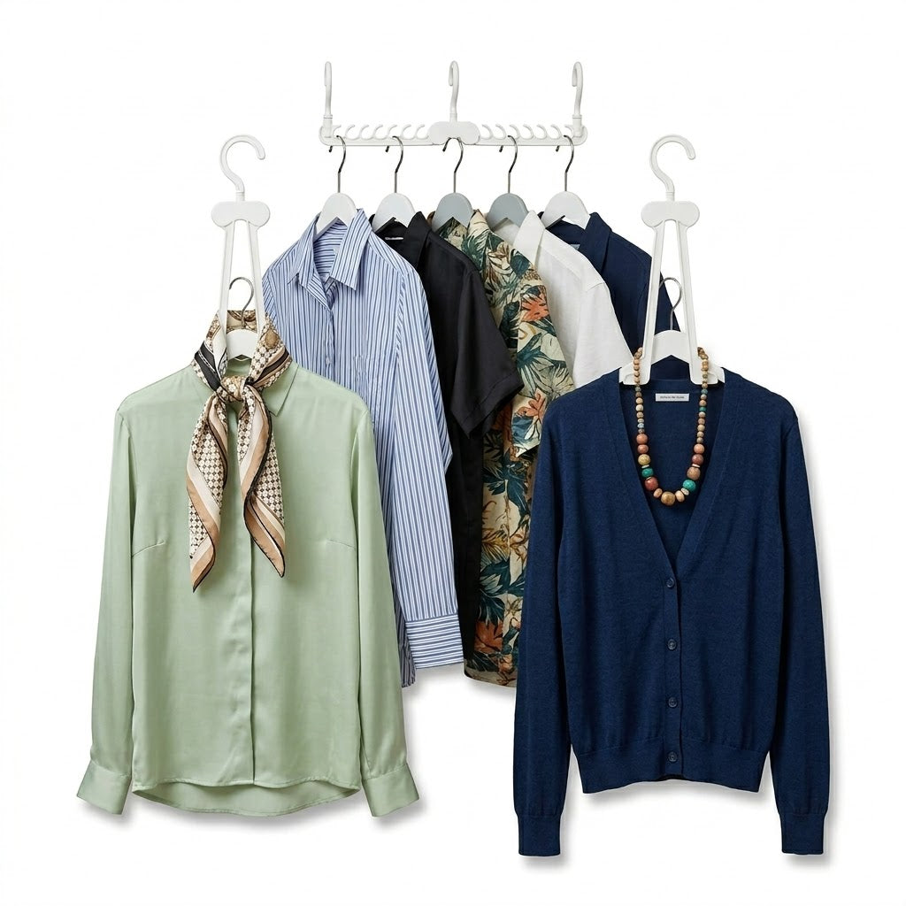 Wardrobe Clips Space-Saving Vertical Wardrobe Hanger with Multifunctional Clips – 45 ...