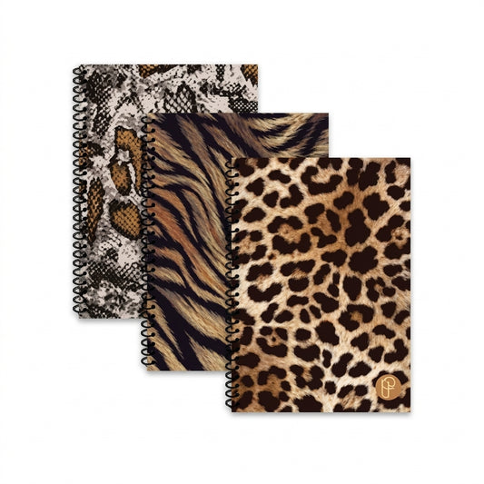 Wild A6 Spiral Notebooks for Portable Note-Taking Assorted Animal Prints 2 Pack SKU MW-5056709016953-PP