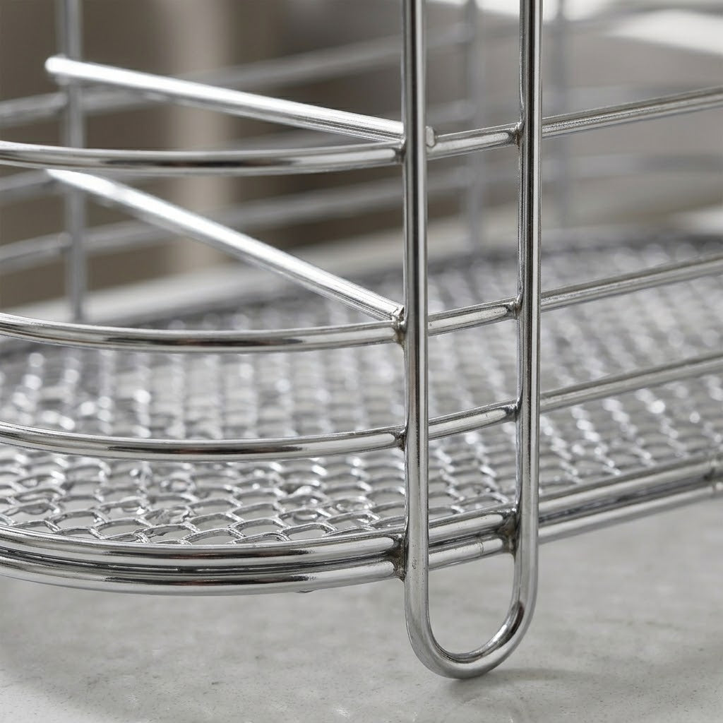 Metal Cutlery Holder Drainer Organiser with Hanging Hook 13 x 15 x 8 cm SKU 7408