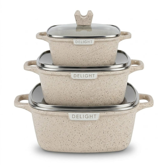 Die Cast Casserole Cream 3-Piece Set – 20cm, 24cm, 28cm | SKU DL90151
